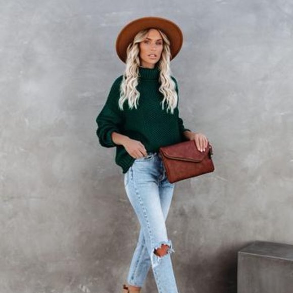 Warm Embrace Emerald Green Turtleneck Sweater - Picture 8 of 13